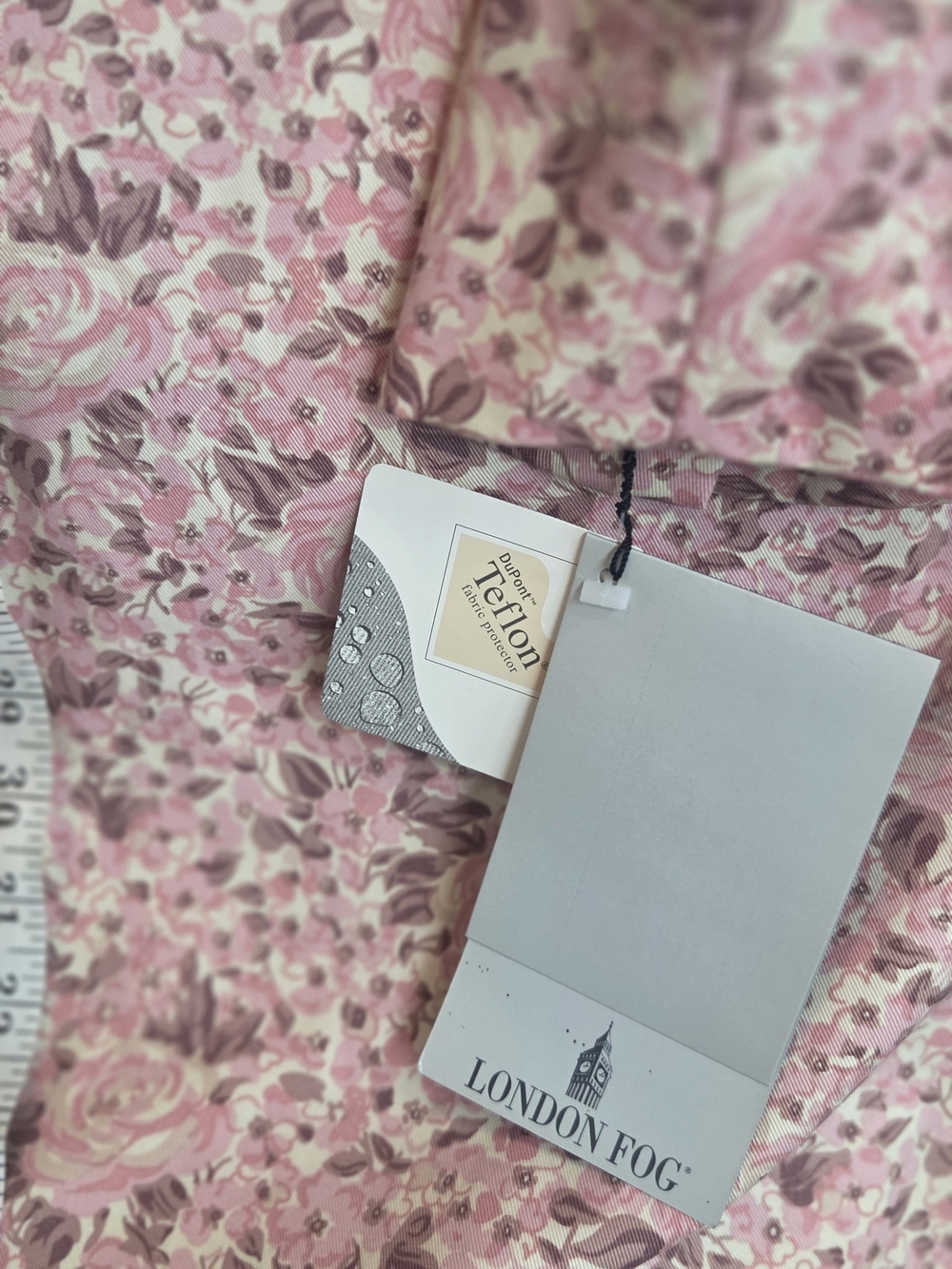 NWT Vintage London Fog Pink Rose Floral Trench Coat Small Classic Cottagecore - Picture 14 of 16